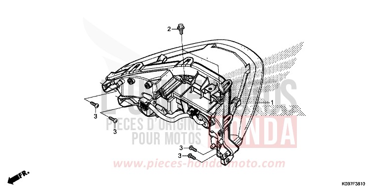 FEUX COMBINES ARRIERE de Forza 300 CRESCENT BLUE METALLIC (PB412) 2019